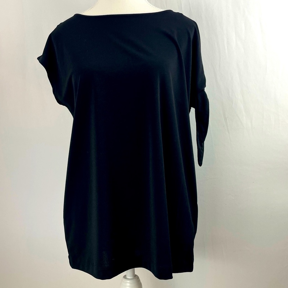NWT Worthington Cold Shoulder Tie Knot Short Sleeve Blouse, Medium